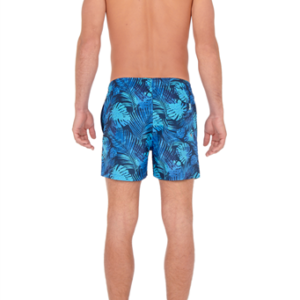 Beach boxer bleu imprimé tropical