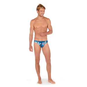 Swim micro briefs bleu imprimé tropical